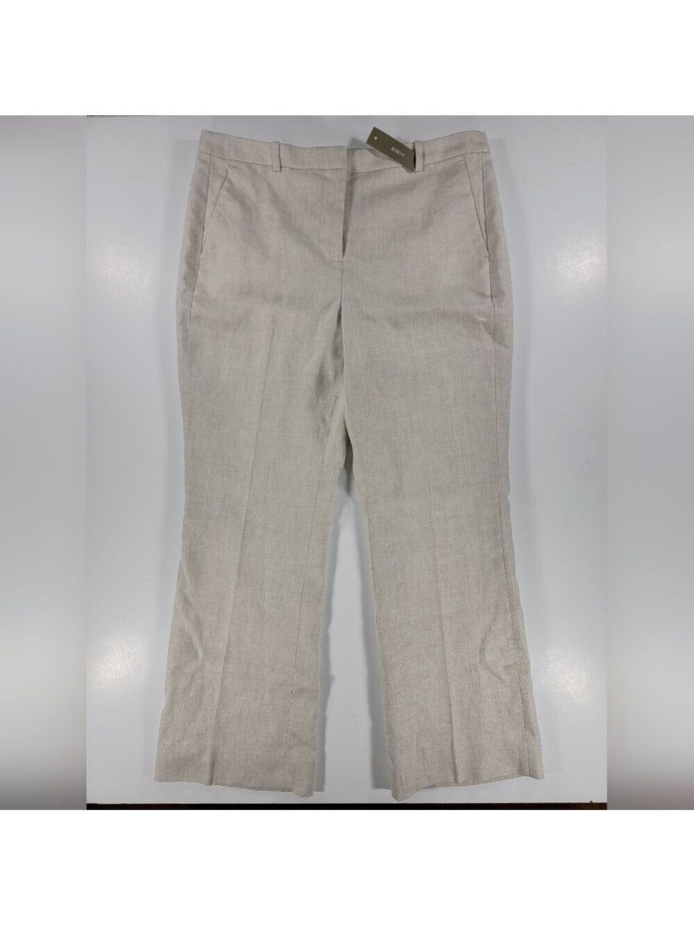 NWT J. CREW Kaya Pant Stretch Linen Blend Ankle Lined Womens 8 Flax Ivory CI425